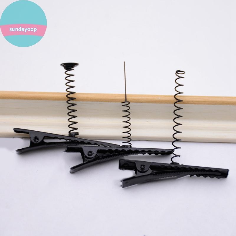 Kẹp Tóc Kim Loại Đen và Vịt Vàng Nỉ - 10 Chiếc | Phụ Kiện Tóc DIY & Barrette VN