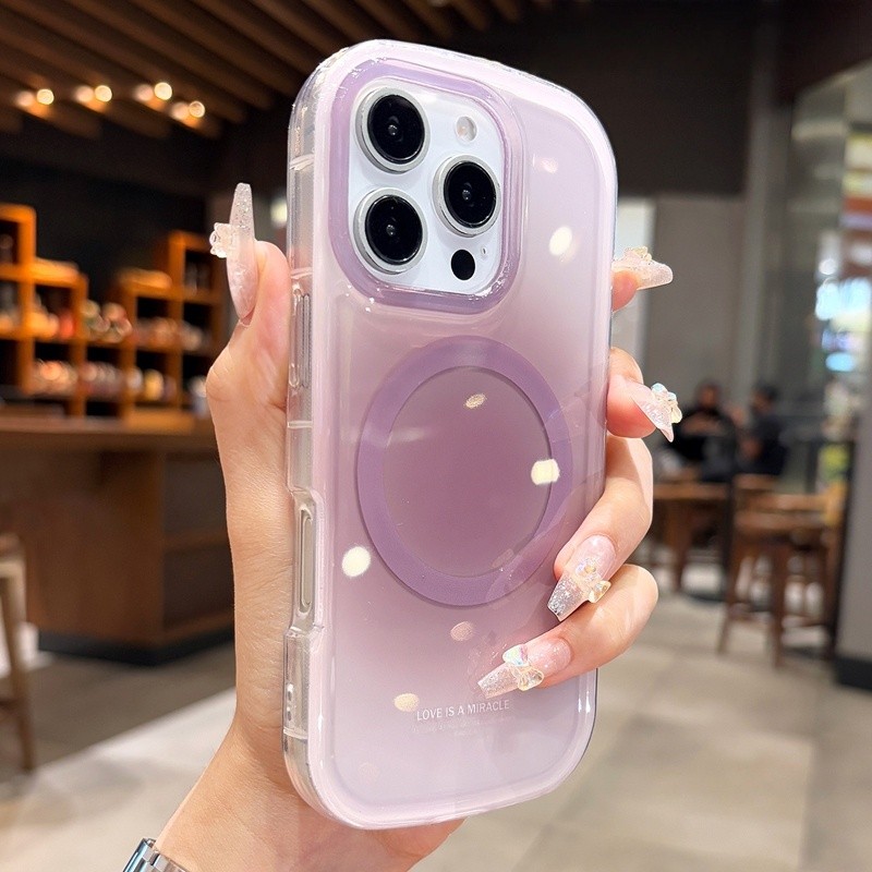 Ốp điện thoại từ tính hình elip Gradient cho iPhone 16 12 13 14 15 pro max Bảo vệ ống kính chống rơi Vỏ cứng bảo vệ điện thoại