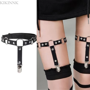Thắt lưng đùi giả da KIKIN phong cách punk rock, có kẹp chống trượt