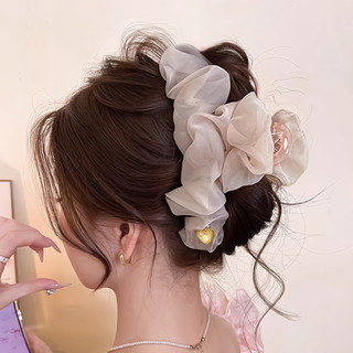 Lưới vuốt tóc nhiều lớp kèm kẹp mềm, thiết kế lông tơ dày dành cho tóc dày của bé gái và phụ nữ