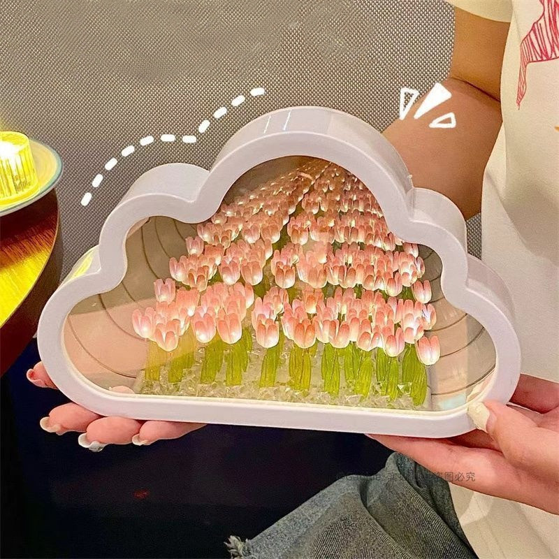 Đèn Gương Tulip Handmade - Trang Trí Phòng Ngủ, Bàn Làm Việc, Ánh Sáng Nhẹ Nhàng, Dễ Dàng DIY