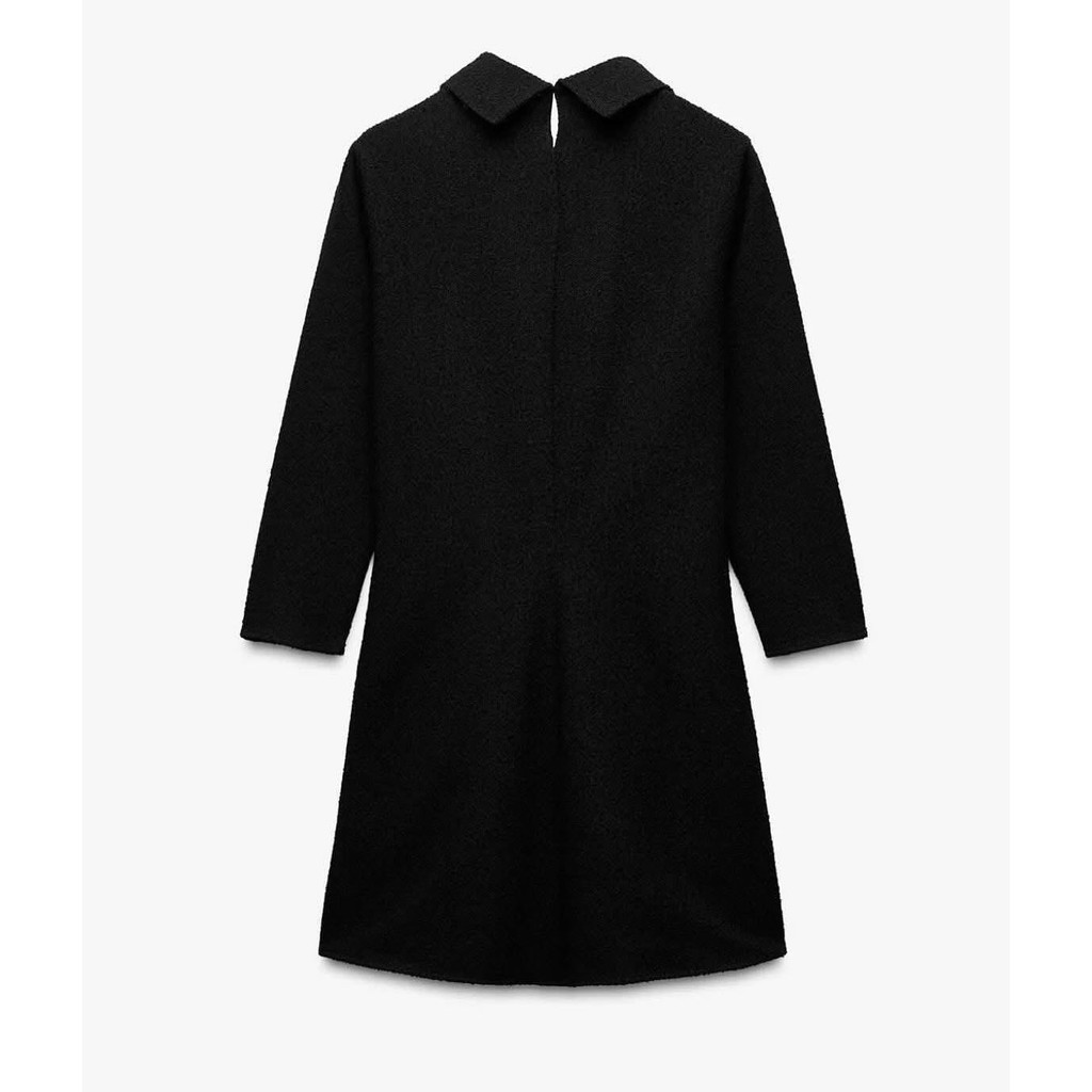 VÁY DÀI TAY ĐEN THẮT NƠ CỔ ZARA 2298/185