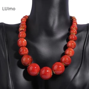Vintage Gốm Đính Hạt Vòng Cổ Phong Cách Boho, Dễ Điều Chỉnh dành cho Nữ
