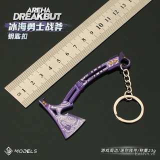 [Mặt dây chuyền] Khu vực tối Đột phá 9cm Vũ khí hợp kim Chiến binh biển băng Tomahawk Vũ khí Axe Mô hình Móc khóa Mặt dây chuyền Đồ chơi TJQU