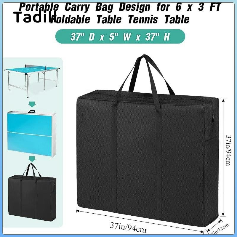 Bàn bóng bàn gấp gọn kèm túi bảo quản chống thấm nước, kích thước 37"D x 5"W x 37"H, dễ dàng di chuyển