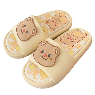 Xixitiao Dễ Thương Mềm Mại Dễ Thương Gấu Vàng Mùa Hè Phòng Tắm Tắm Đế Mềm Dép Nữ