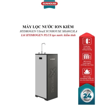MÁY LỌC NƯỚC ION KIỀM HYDROGEN UltraX SUNHOUSE SHA8823LA, Lõi HYDROGEN PLUS tạo nước kiềm tính, Hệ thống 11 lõi