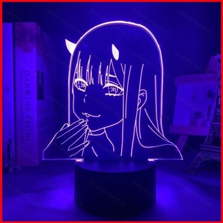 GC9 Darling in the Franxx Zero Two 002 Đèn ngủ Anime 3d Đèn LED từ xa Sạc USB Chiếu sáng Trang trí nội thất Quà tặng CG9