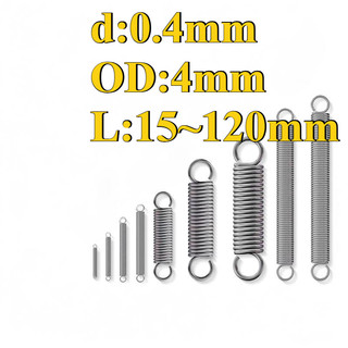 dàiò xo kéo inox 304/dàiò xo căng SUS304 (đường kính dây  = 0,4mm, đường kính ngoài 4mm, dài = 15 ~ 120mm lò xo mở rộng, móc mở lò xo căng / móc đóng (LXY-XDT-VN-w)