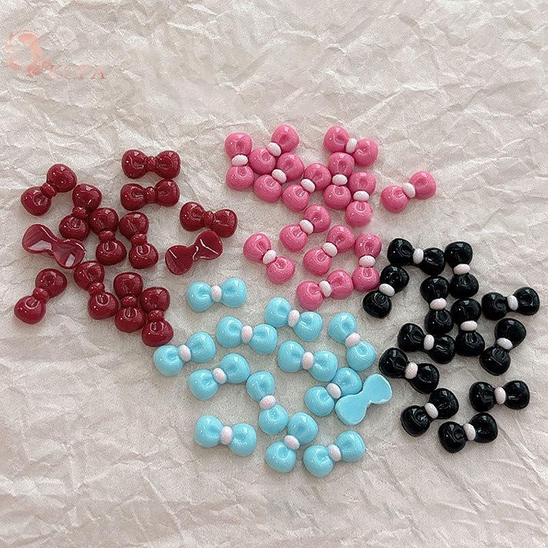 KOPA 10 Chiếc 3D Nơ Móng Tay Nghệ Thuật Quyến Rũ Nhựa Nhiều Màu Sắc Trang Sức Nữ Trang Trí Móng Tay Nơ Móng Tay Kim Cương Giả Làm Móng Tay Salon DIY Quà Tặng VN