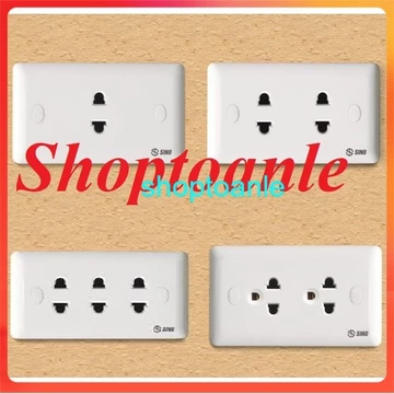 Ổ cắm điện SINO S19 các loại- Ổ đơn, ổ đôi, ổ ba -Ổ 1, ổ 2, ổ 3, Ổ 2 ba chấu SINO S19, ổ đơn ba chấu- Ổ cắm sino S19