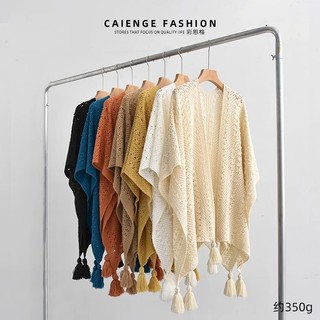 Khăn choàng nữ màu trơn phong cách dân tộc, áo khoác choàng đi du lịch Vân Nam, Tây Tạng, thích hợp mặc ngoài, chụp ảnh đẹp