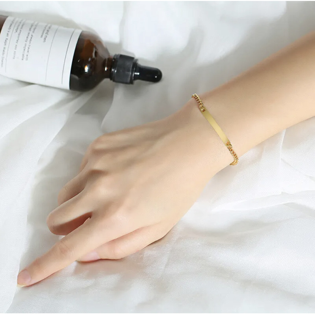 Vòng tay thép titan tự thiết kế - Khắc tên cá nhân hóa cho couple
