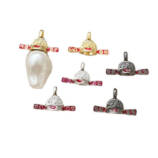 Vàng Thật Mạ Màu Bảo Quản Vàng Thần Tài Nón DIY Handmade Trang Sức Vòng Cổ Chất Lượng Baroque Pin Phụ Kiện