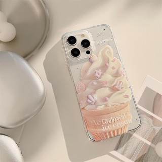 Ốp Điện Thoại Kem Hồng Mùa Hè Cho iPhone 15 14 13 12 Pro Max 14 15Plus Lấp Lánh Nhỏ Mềm Trong Suốt Vỏ iPhone 11 Pro Max