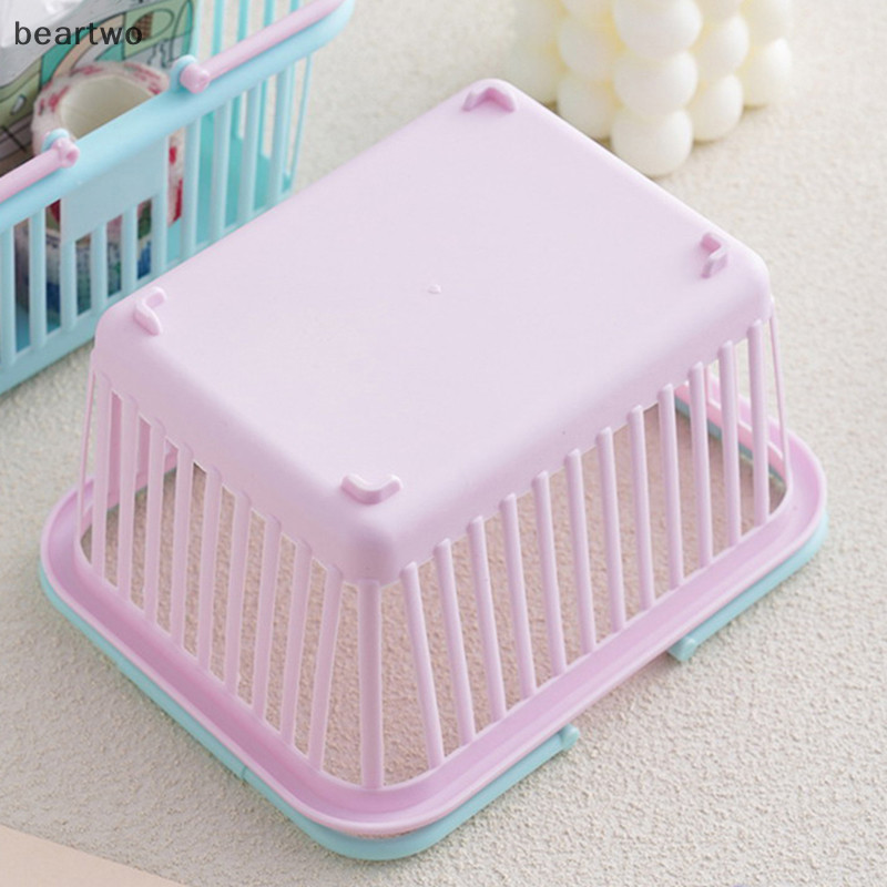 < Beartwo > Hộp đựng giỏ nhựa mới Hộp lưu trữ mua sắm di động Đồ lặt vặt để bàn Đồ chơi trái cây Văn phòng phẩm Tổ chức Giỏ lưu trữ tại nhà Đẹp
