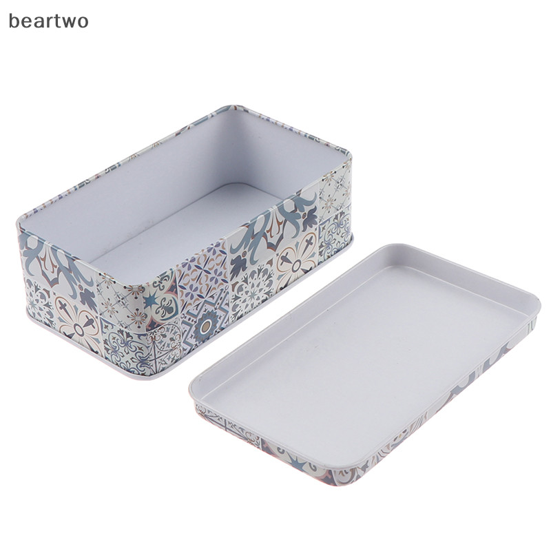 < Beartwo > 11.5 * 6.5 * 4Cm Lọ Bảo Quản Hình Chữ Nhật Sắt Thiếc Thuốc Quà Tặng Đồng Xu Hộp Trang Sức Nhà Đẹp