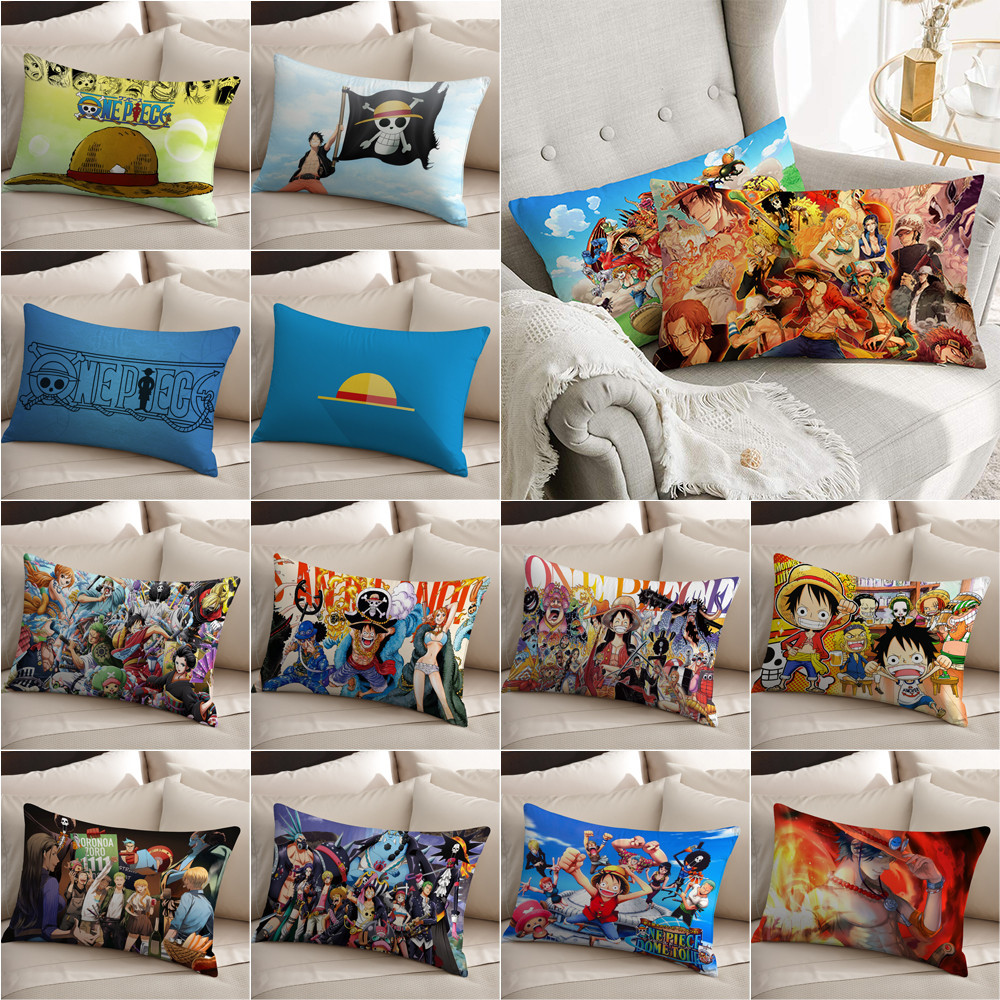 Anime Nhật Bản ONE PIECE Vỏ Gối Hình Chữ Nhật Một Mặt In Hình Đệm Polyester Trang Trí Nhà Cửa Món Quà Tốt Nhất (Không Có Lõi)