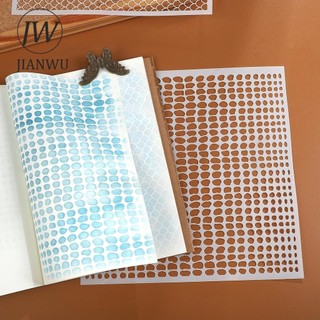 Jianwu Gạch Đỏ Tổ Ong Cá Cân Đồ Họa Nhựa Mặt nạ Bảng Chất Liệu Tem Sáng Tạo DIY Đồ Dùng Học Sinh Văn Phòng Phẩm