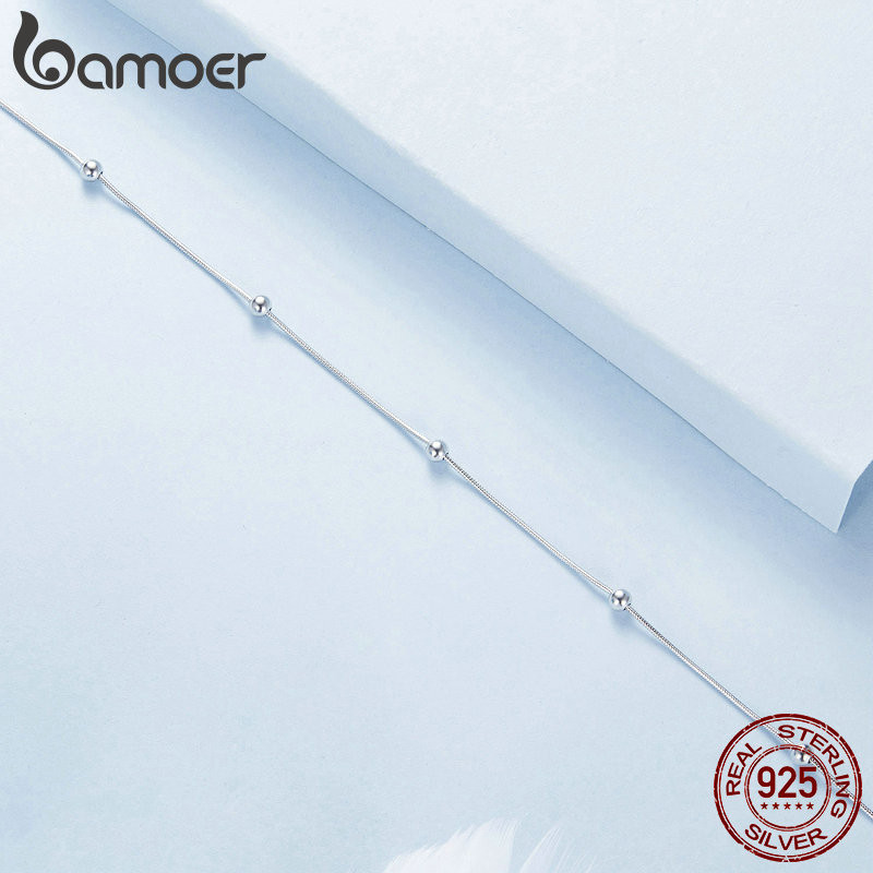 Bamoer 925 Sterling Sliver Vòng chân Trang sức thanh lịch Quà tặng cho nữ