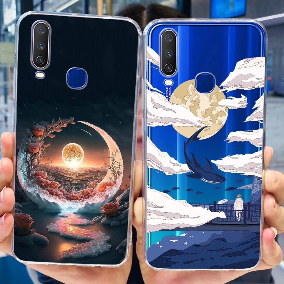 Ốp lưng Vivo Y3 2019 Y3s V1901A Thẩm Mỹ Trong Suốt Dễ Thương Gấu Trúc Mèo Hoa Mềm TPU Vỏ Điện Thoại V1901T V1901A V1901T