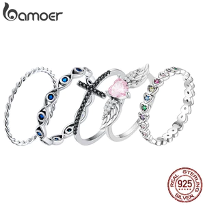 Nhẫn Bạc Bamoer 925 Nữ Size 6 Đến Size 9 Nhẫn Ngón Tay Trang Sức Thời Trang Quà Tặng Cho Nữ