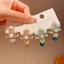 Bông tai đính đá ngọc trai mới Tính khí Bông tai Zircon thanh lịch dành cho nữ