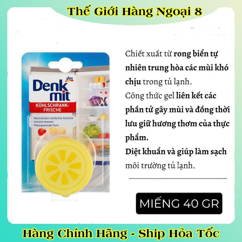 Sáp Khử Mùi Diệt Khuẩn Tủ Lạnh Denkmit Hương Chanh Vỉ 40Gr -Hàng Nội địa Đức
