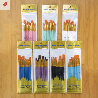 ALIK 10 Bộ Cọ Sơn Bộ Nylon Paing Bàn Chải Thanh Ngắn Dầu Acrylic Bàn Chải Màu Nước Bút Chất Lượng Cao Nghệ Thuật Tiếp Liệu VN