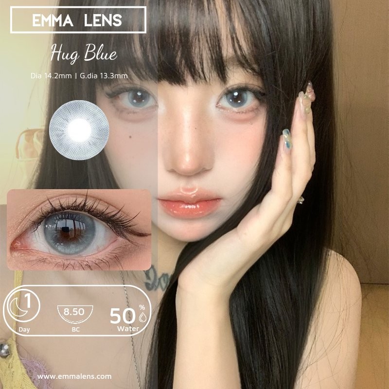 Lens 1 Ngày Hug Blue | Lens 1 Day Xanh Vân Tia | Emma Lens
