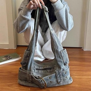 2024 Phong Cách Mới Retro Nách Đặt Hàng Túi Đeo Vai y2k Túi Denim Niche Túi Tote Thường Ngày Phù Hợp Với Túi Messenger