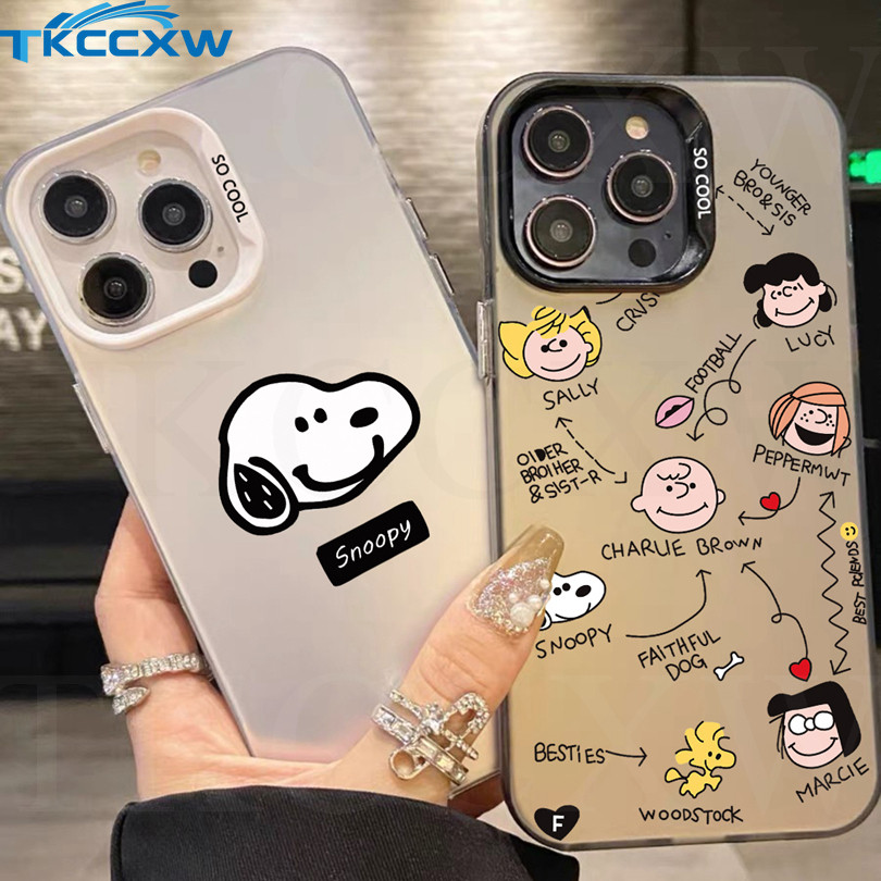 Ốp điện thoại mờ Snoopy Charlie Brown cho Samsung Galaxy S10 S20 S21 S22 S23 S24 Plus Ultra S21 S23 FE Note 20 Ultra Note 9 Ốp lưng chống sốc cao cấp