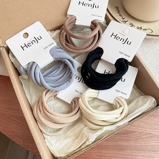 DREJEW 6 Chiếc Phối Màu Vải Co Giãn Buộc Tóc Thời Trang niche Bền Dây Buộc Tóc Đơn Giản Và Đa Năng Cao Đuôi Ngựa Dây Cao Su