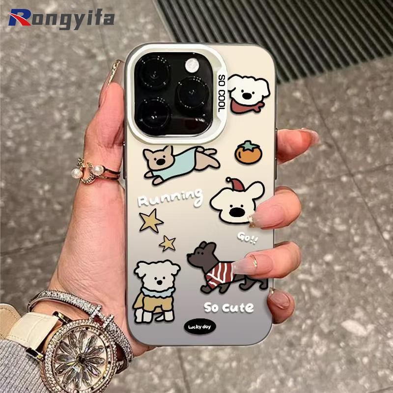 Vỏ họa tiết chó hoạt hình cho Tecno Pop 9 8 7 6 Pro Pova 6 Pro Camon 30S 30 20 Pro 15 12 5G 4G Infinix Hot 10 10s 10T 9 Play 8 Lite Vỏ điện thoại dễ thương PC cứng bóng chống sốc Bao da
