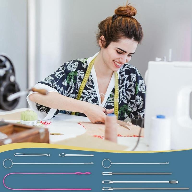 Bộ dụng cụ ren dây rút, móc xoay vòng may bằng thép không gỉ có chốt, dây rút linh hoạt