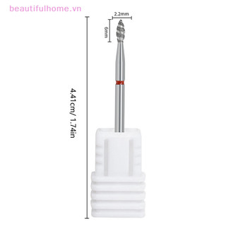 Beautifulhome Mũi khoan biểu bì ngọn lửa, cắt móng tay, phụ kiện máy đánh bóng xoắn ốc [làm đẹp]