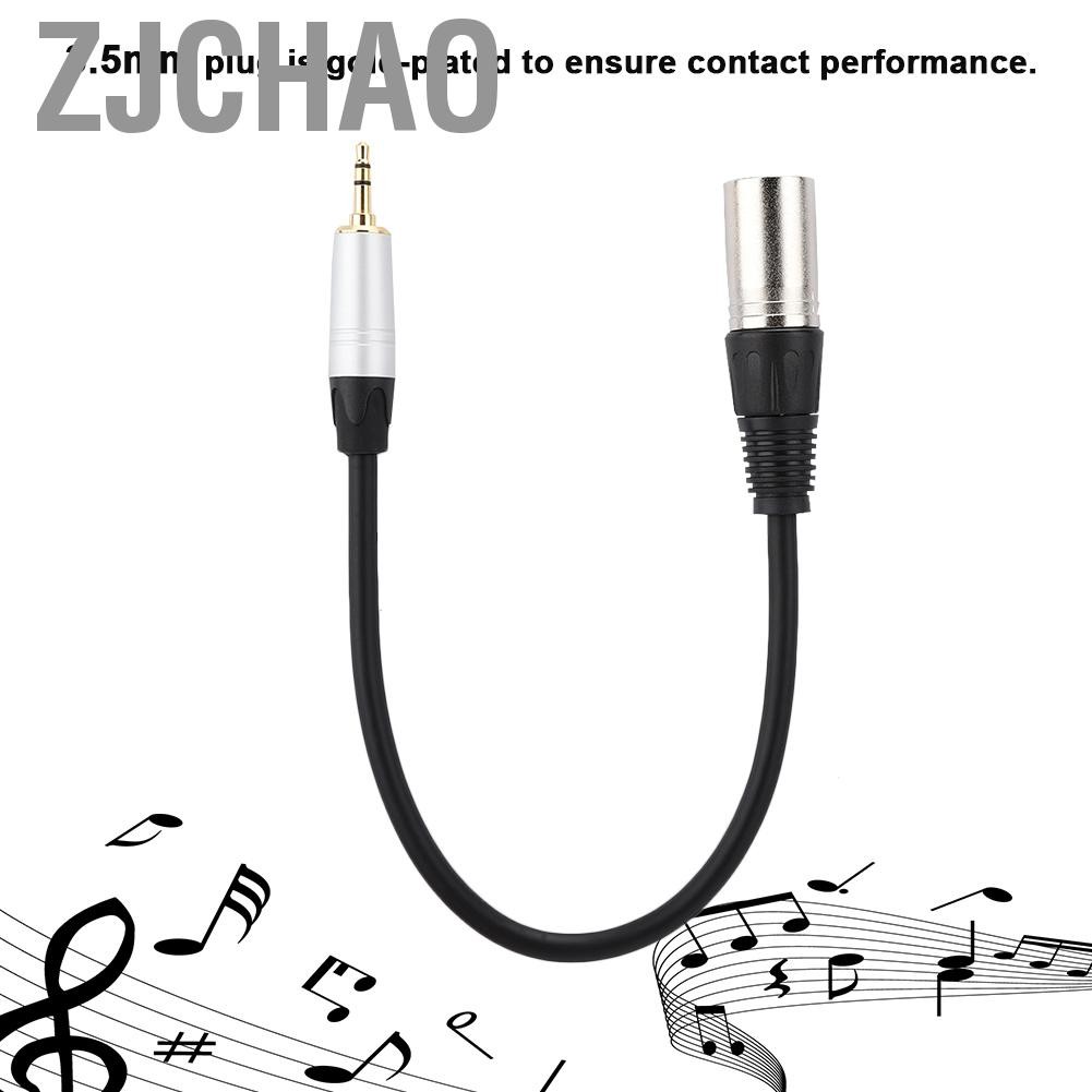 Zjchao Bộ chuyển đổi cáp chuyển đổi âm thanh nổi 3,5 mm từ nam sang XLR