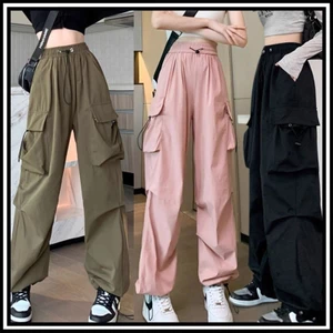 QUẦN KAKI ỐNG RỘNG ROCKY- DÂY RÚT BO GẤU- Phong cách Retro- Túi hộp cá tính cho nữ m014