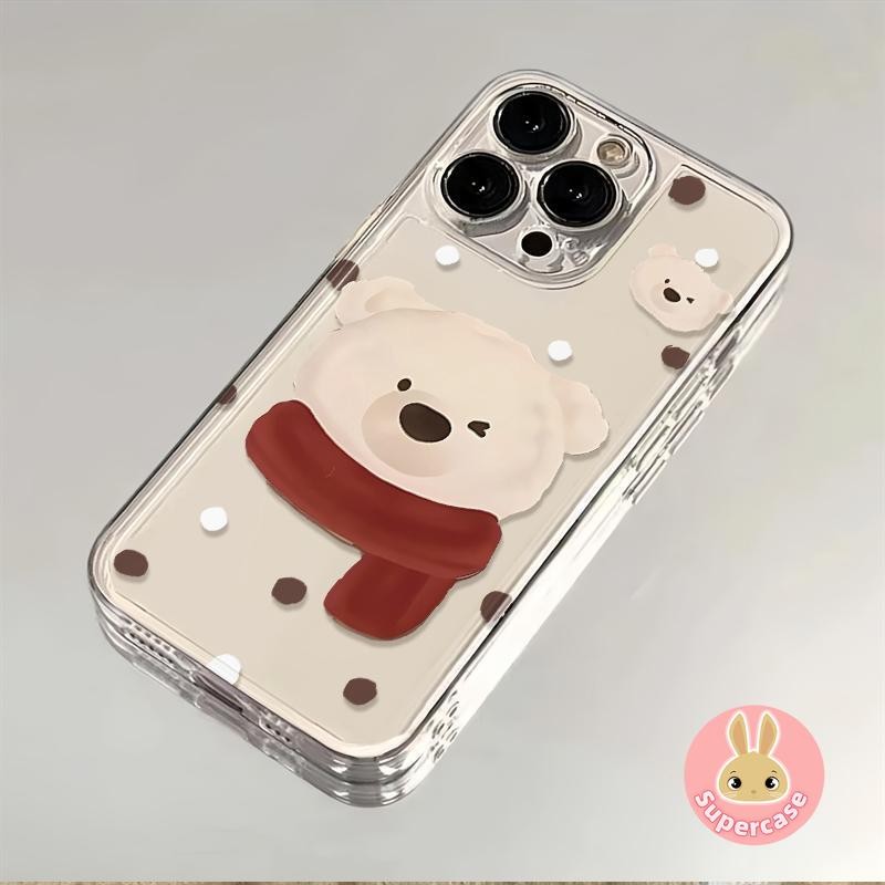 Ốp Điện Thoại Gấu Khăn Hoạt Hình Dễ Thương Cho Samsung Galaxy S20 S10 Plus Note 20 Ultra 10 Plus 10 + S20 + FE S10 + F23 M53 M51 M33 M31s Ốp Lưng Mềm Chống Rơi Trong Suốt
