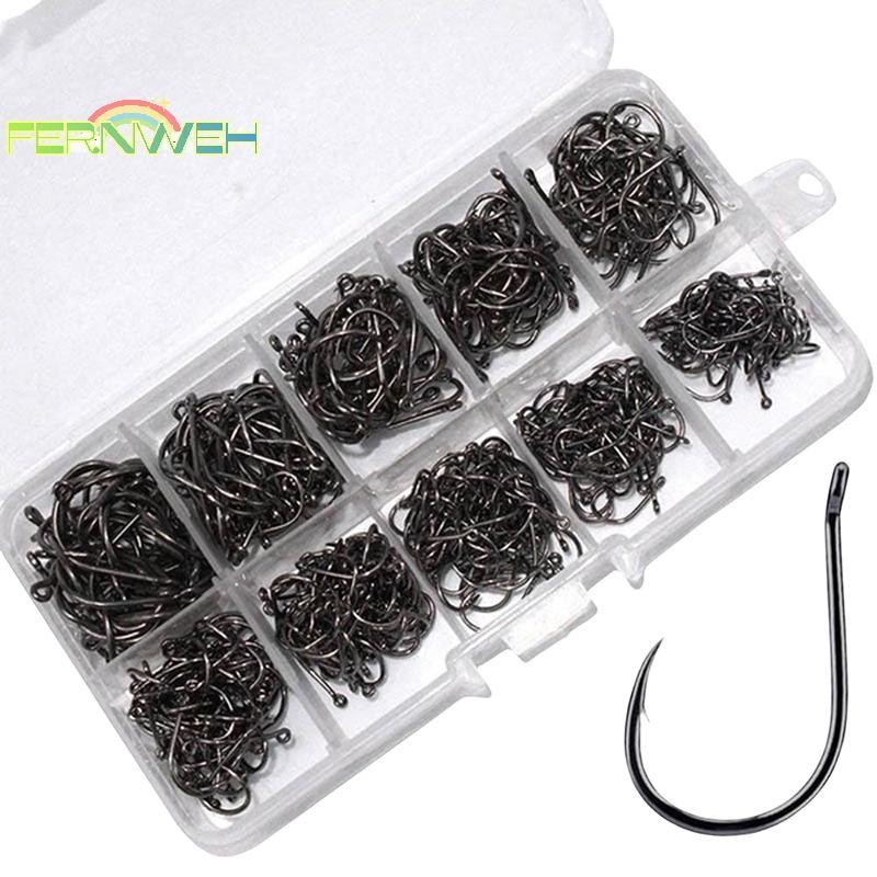 [Fernweh] Bộ 100-500 Móc Câu Cá Thép Carbon Cao Thép Gai Sắc Nét Móc Câu Đá Thiết Bị Câu Cá Phụ Kiện Dụng Cụ [MỚI]