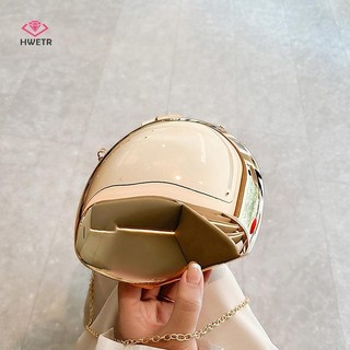 Hwetr Kim Loại Acrylic Ngỗng Hình Trứng Túi Ly Hợp Ví Nữ Dây Đeo Vai Túi Đảng Đeo Ngang Mới