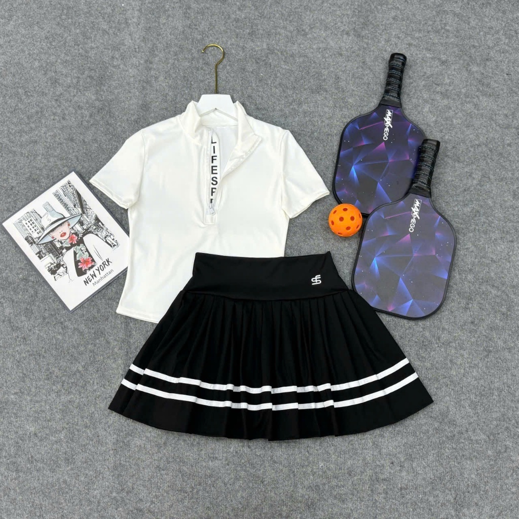 Bộ thể thao ữ, Bộ váy Áo chơi Pickleball, Golf, Tennis, cầu lông ... Hàng QC cao cấp