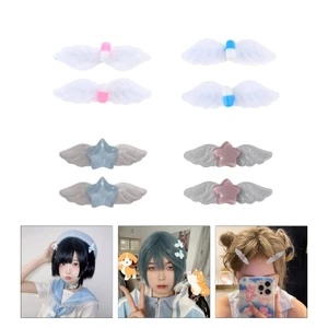 BTF 2 Chiếc Dễ Thương Nhỏ Tóc Ngọt Ngào Đáng Yêu Thuốc Đôi Cánh Ngôi Sao Tóc Barrettes Kẹp Tóc