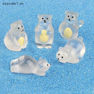 [tuyi mù] 1Pc Dạ Quang Gấu Bắc Cực Bức Tượng Nhỏ Phát Sáng Trong Bóng Tối Gấu Bắc Cực DIY Nhà Búp Bê Chậu Phong Cảnh Micro {đồng chơi}