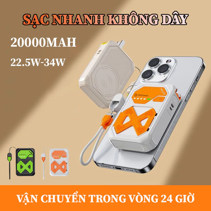 Sạc dự phòng 20000mAh, sạc dự phòng không dây，sạc nhanh, sạc không dây, sạc dự phòng mini