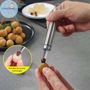 Pufangbliss 1 Dụng Cụ Tẩy Longan Lê Litchi Tẩy Trái Cây Corer Cho Nhà Hàng Gia Đình Nhà Bếp Tiện Ích (Thép Không Gỉ) VN