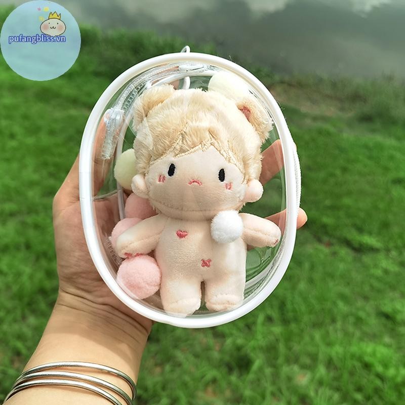 Pufangbliss 10CM Sang Trọng Doll Out Bag PVC Trong Suốt Búp Bê Cotton Hiển Thị Trong Suốt Túi Bảo Quản Trong Suốt Cho Anime Hoạt Hình Búp Bê VN