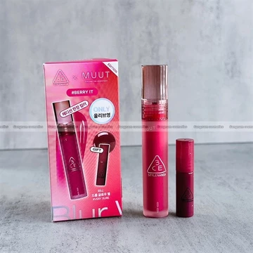 Set son 3ce x muut edition 3CE Blur Water Tint # Berry It + Mini Drop Glow Gel