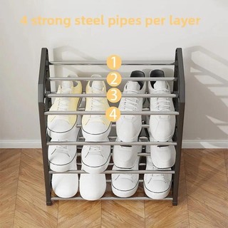 [Đến 3-5 ngày] Giá để giày bằng nhựa hạng nặng 4 tầng | Khung gia cố 15kg / lớp, Thiết kế chống rách 41x50,5cm, Hệ thống lưu trữ ký túc xá / tủ quần áo có kệ thông gió