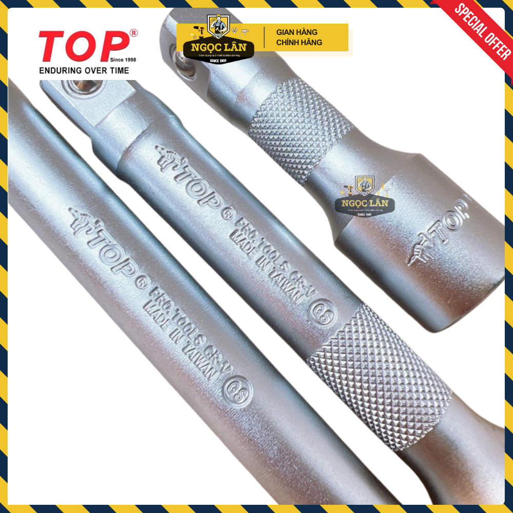 [Chính hãng TOP] Típ nối, đầu tuýp nối TOP 1/2", 1/4" dài đủ cỡ thép CRV cao cấp